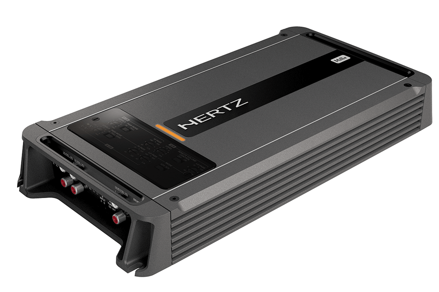 5-channel car amplifier — 60 watts RMS x 4 at 4 ohms + 550 watts RMS x 1 at 2 ohms