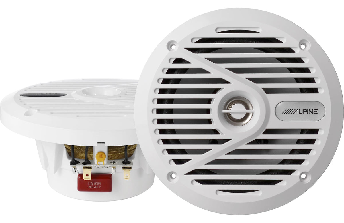 6.5” Coaxial 2-Way Marine Speaker with White Grilles
