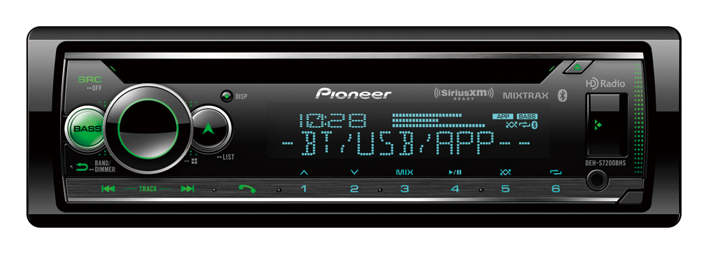 Single DIN CD Receiver, Bluetooth with Built in HD Radio and SiriusXM- Ready