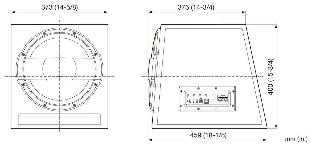 12&quot; - 1500w Max Power, Built-In 600w Output Amplifier - Ported Active Enclosure Subwoofer