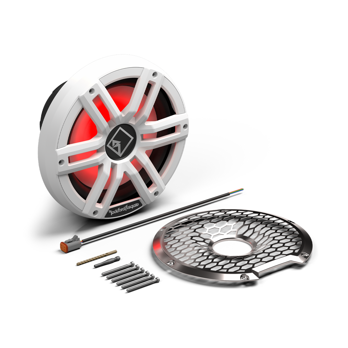 White 10&quot; Color Optix infinite baffle marine subwoofer, DVC (4Ω) 400 watts RMS,